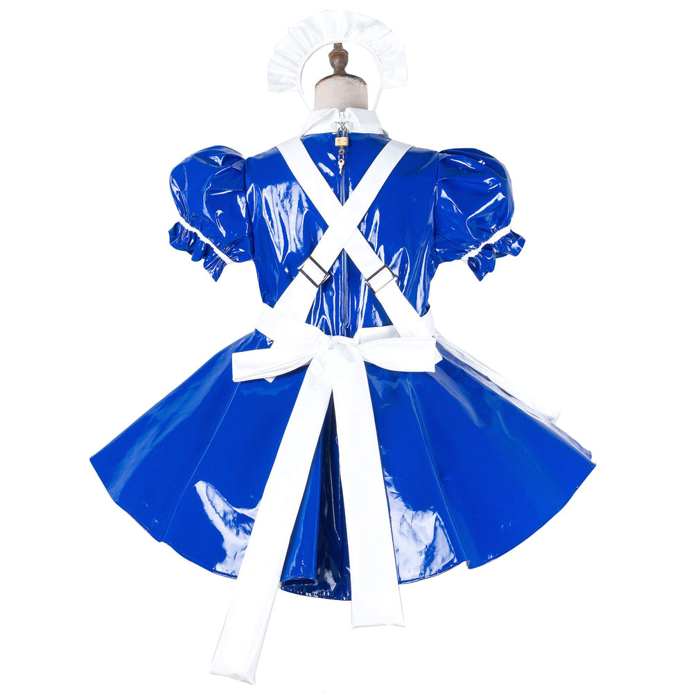 blue thin pvc dress G2140