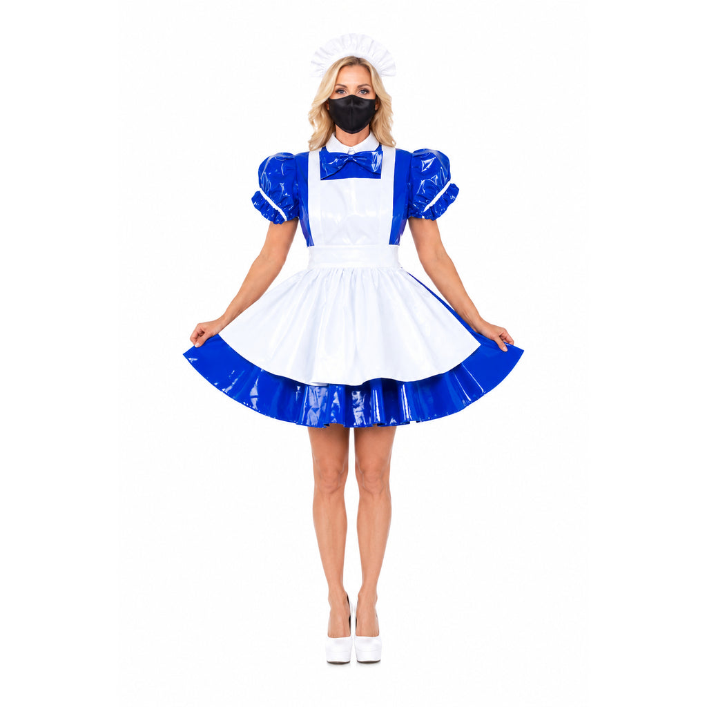 blue thin pvc dress G2140