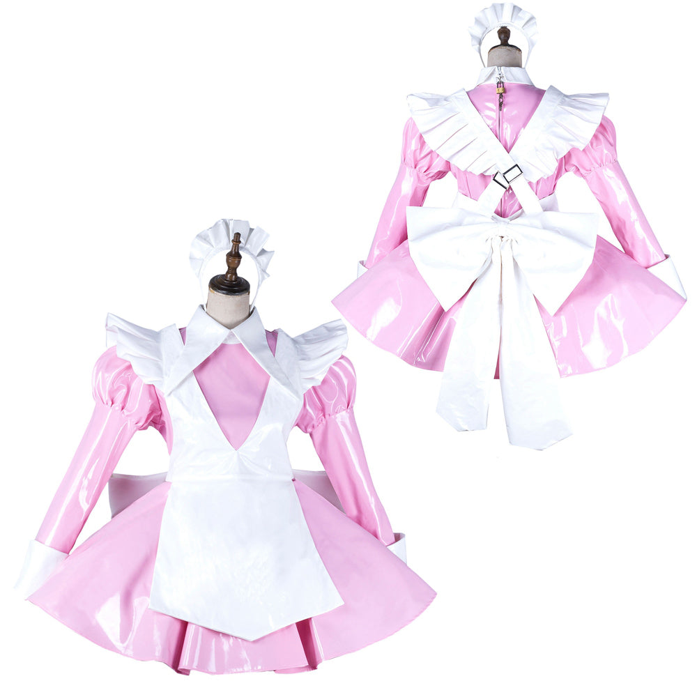 pink thin pvc dress G2141