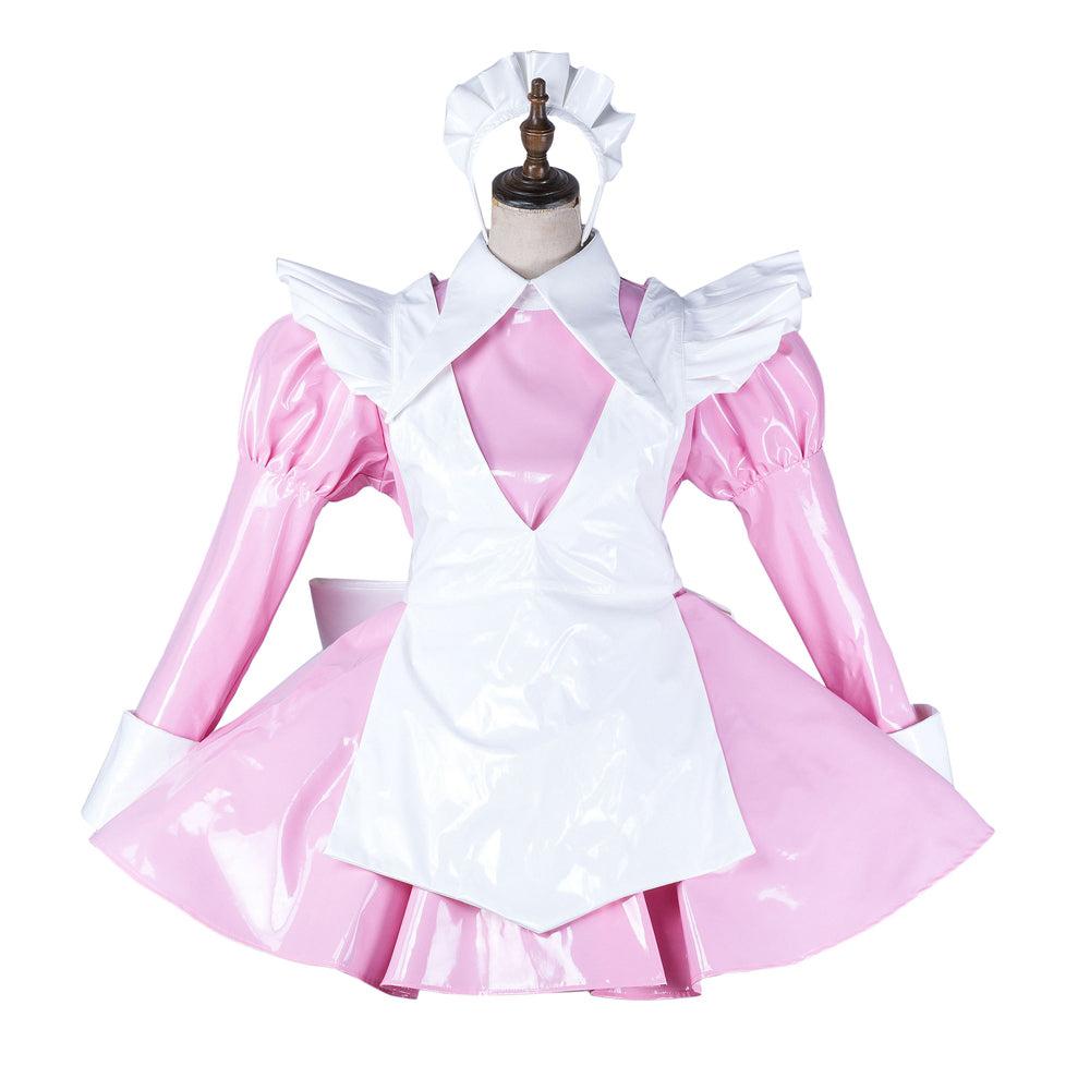 pink thin pvc dress G2141