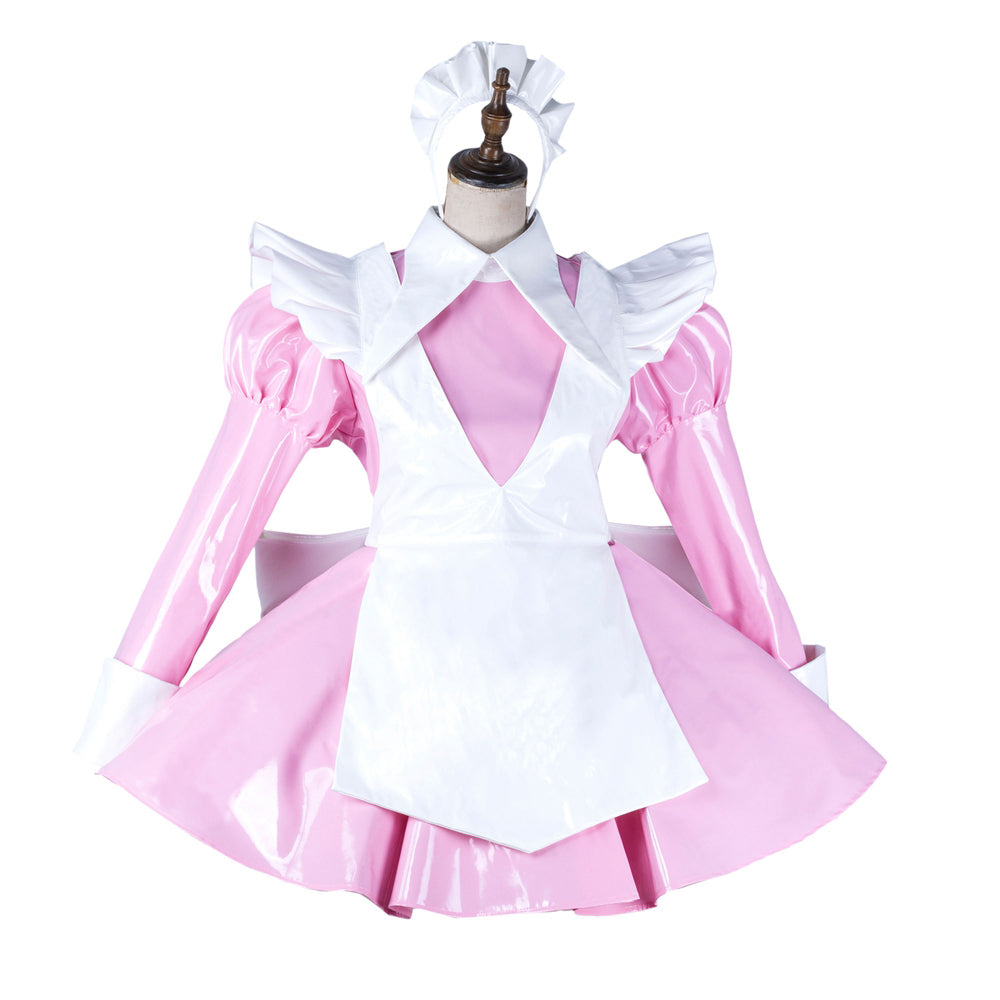 pink thin pvc dress G2141