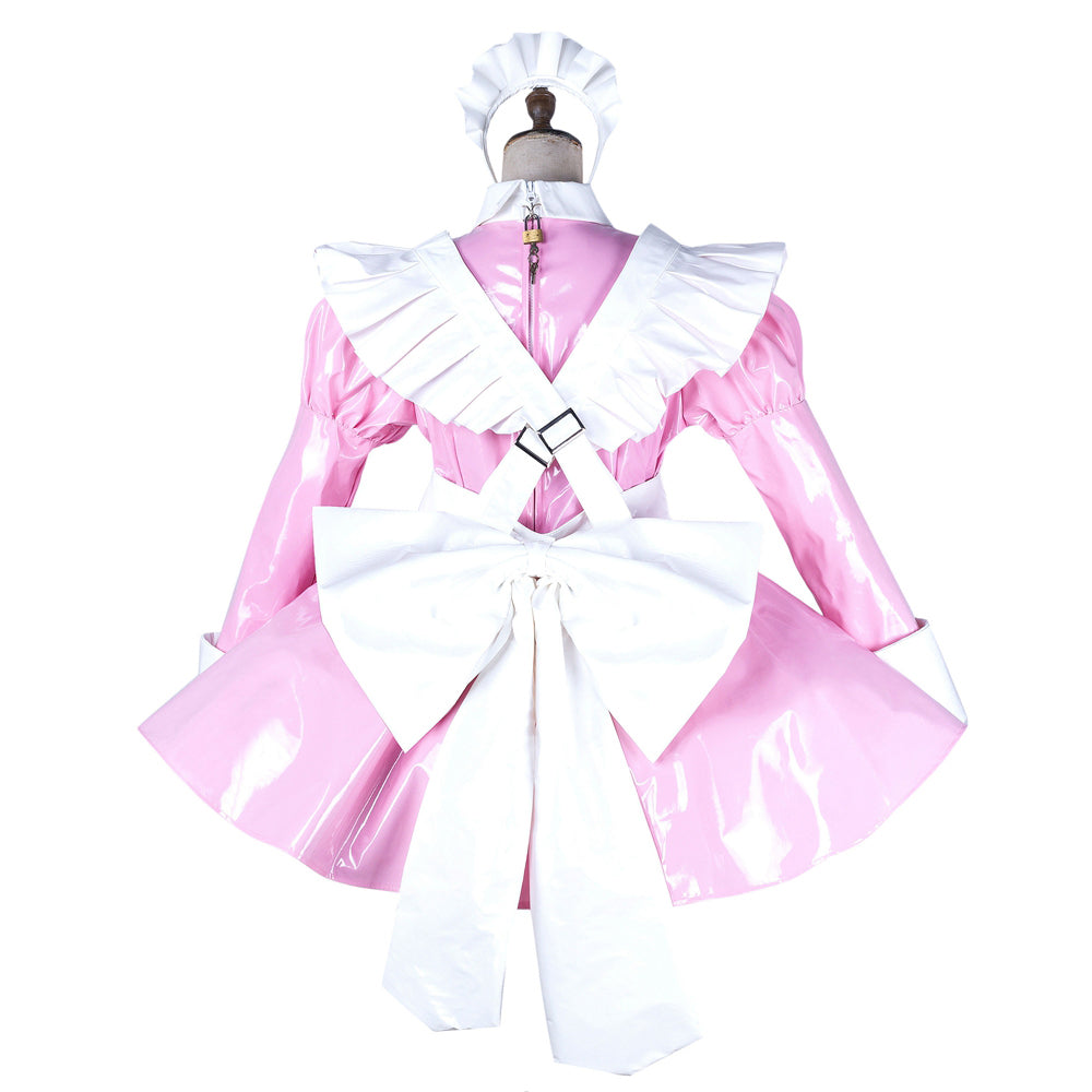 pink thin pvc dress G2141