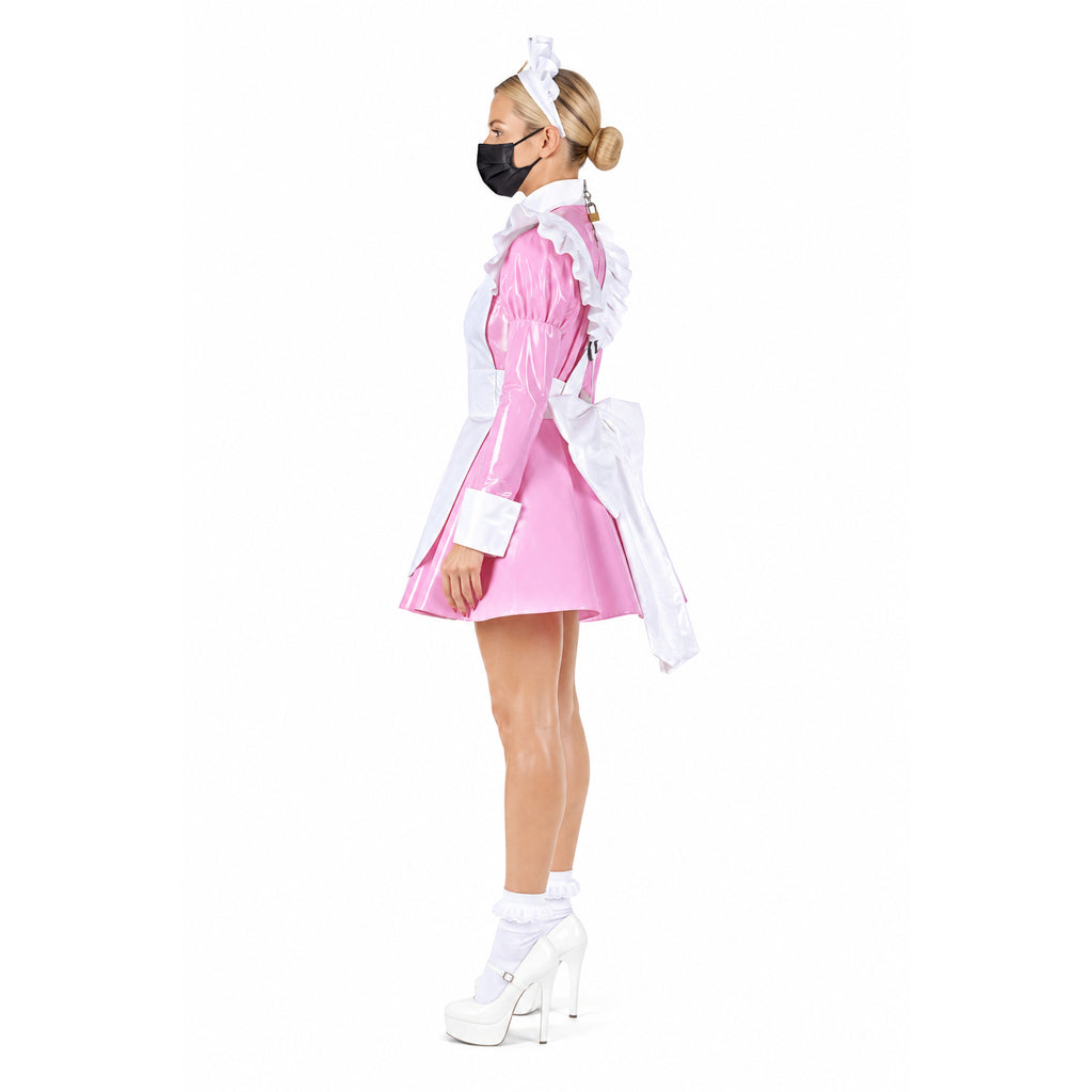pink thin pvc dress G2141