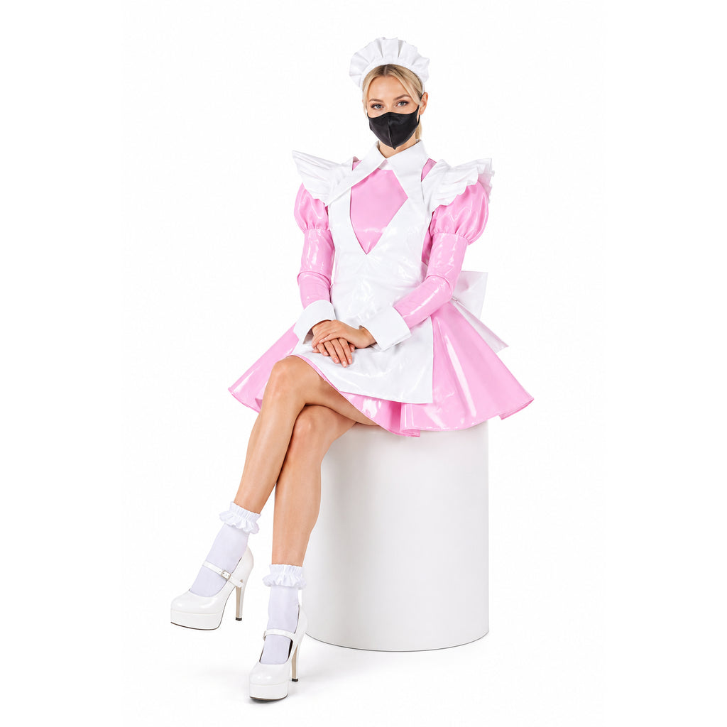 pink thin pvc dress G2141