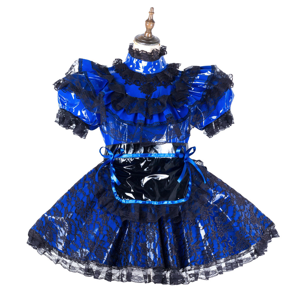 blue thin pvc dress G2142