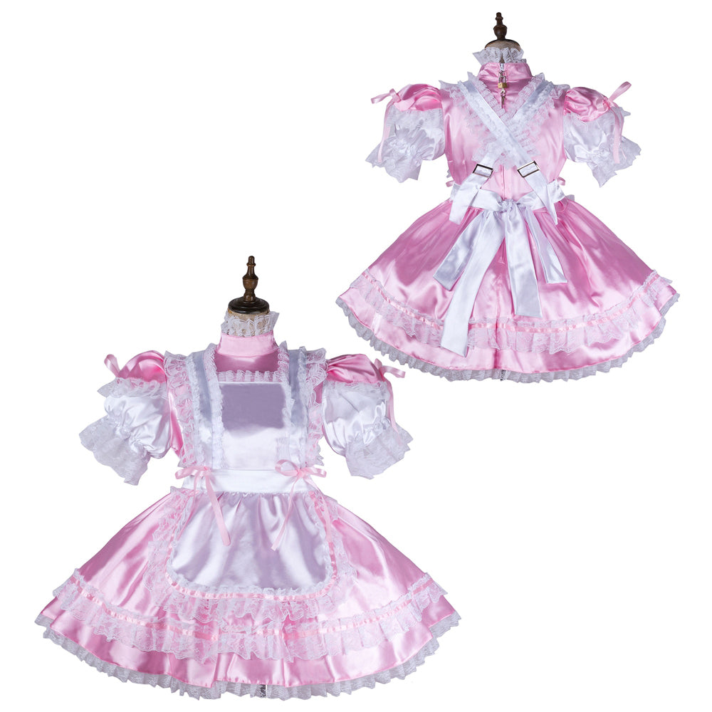 pink satin dress G2145