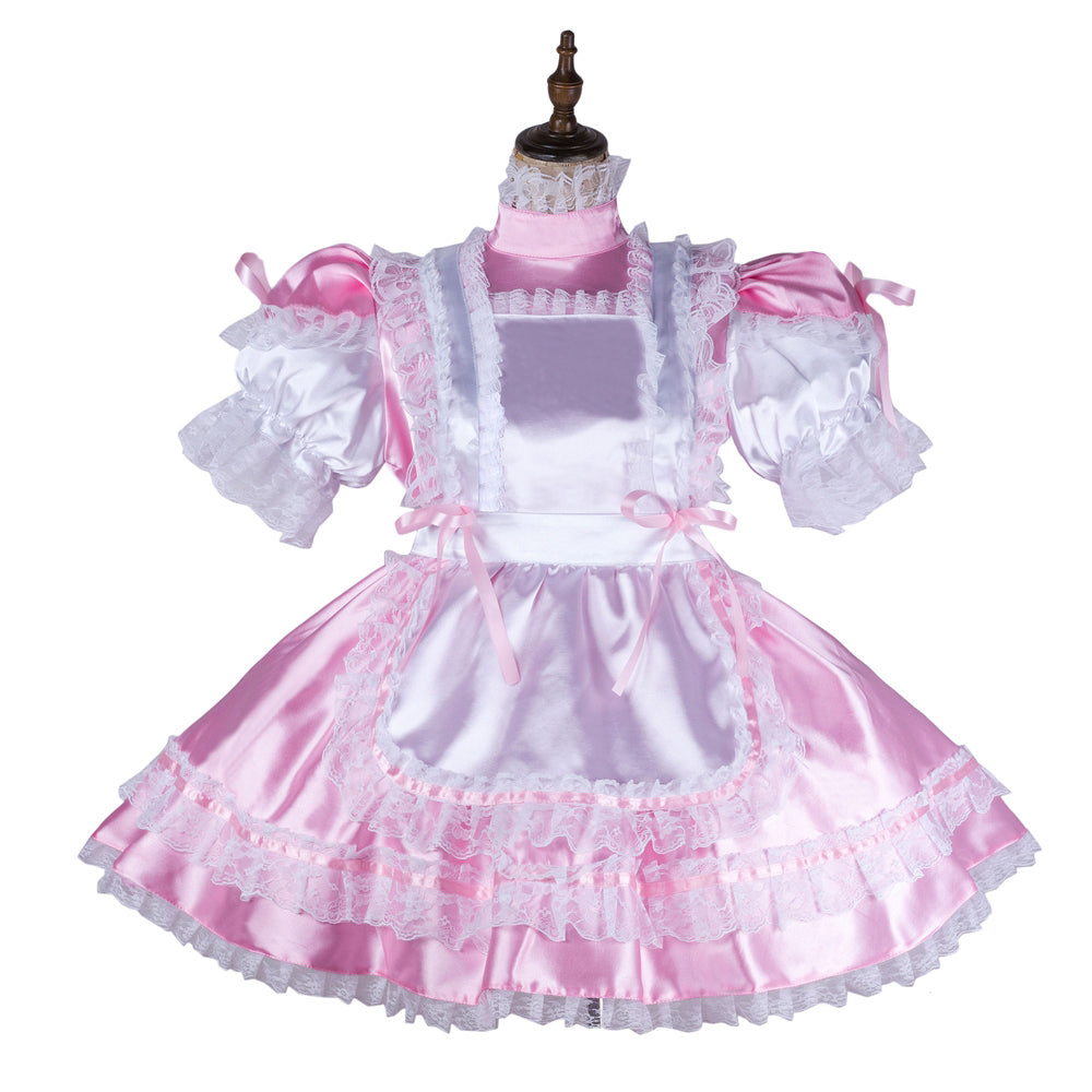 pink satin dress G2145