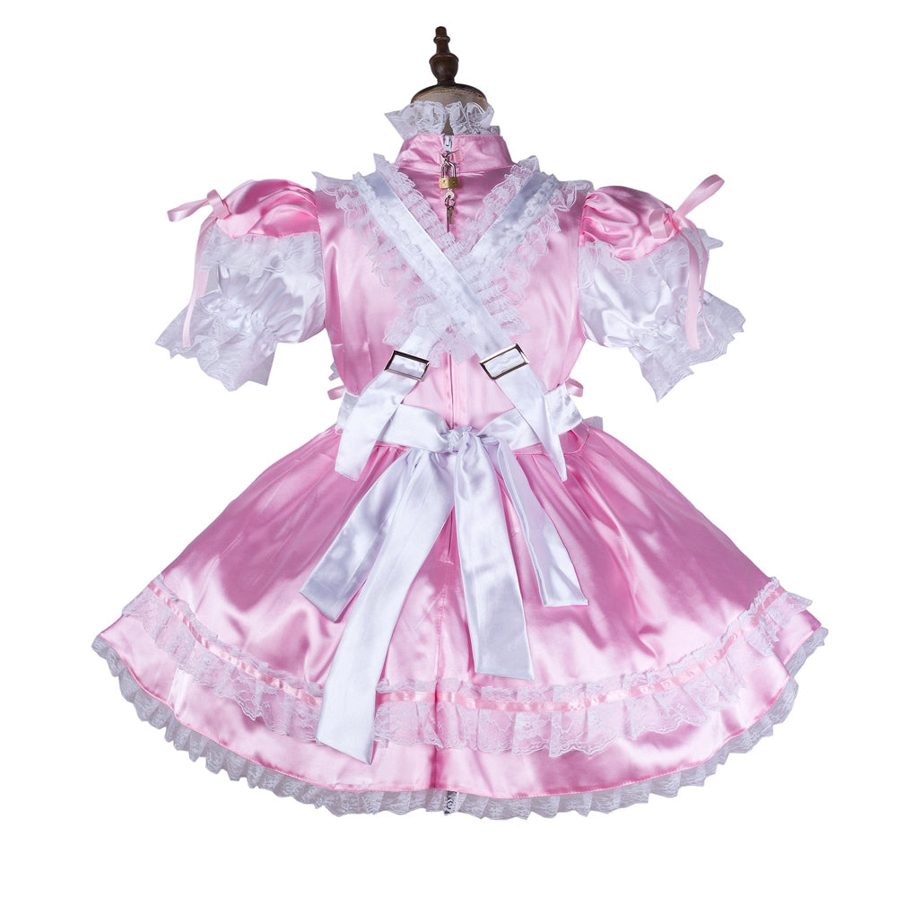 pink satin dress G2145