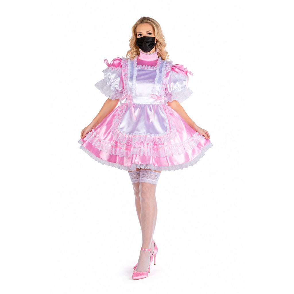 pink satin dress G2145