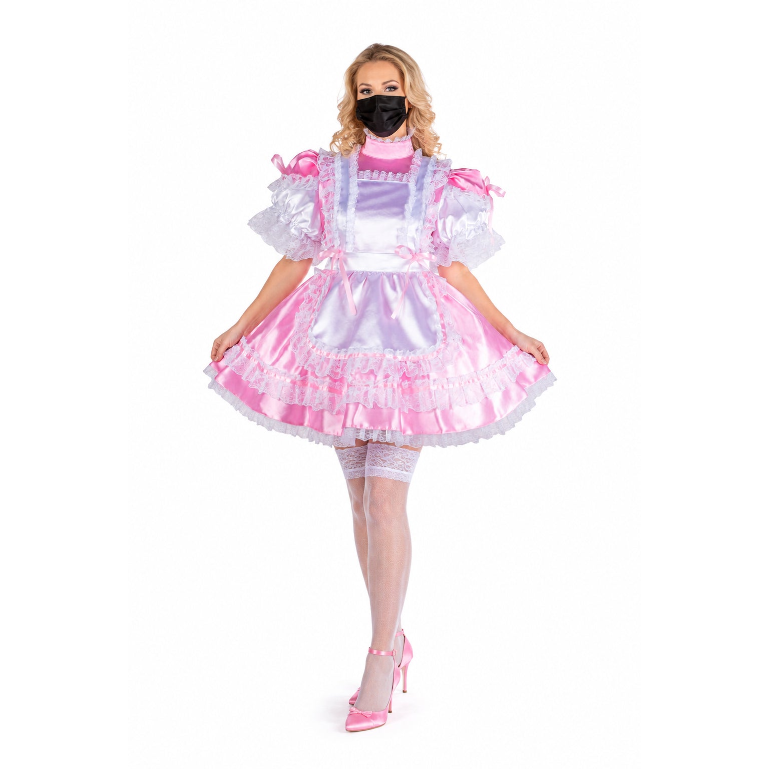 pink satin dress G2145