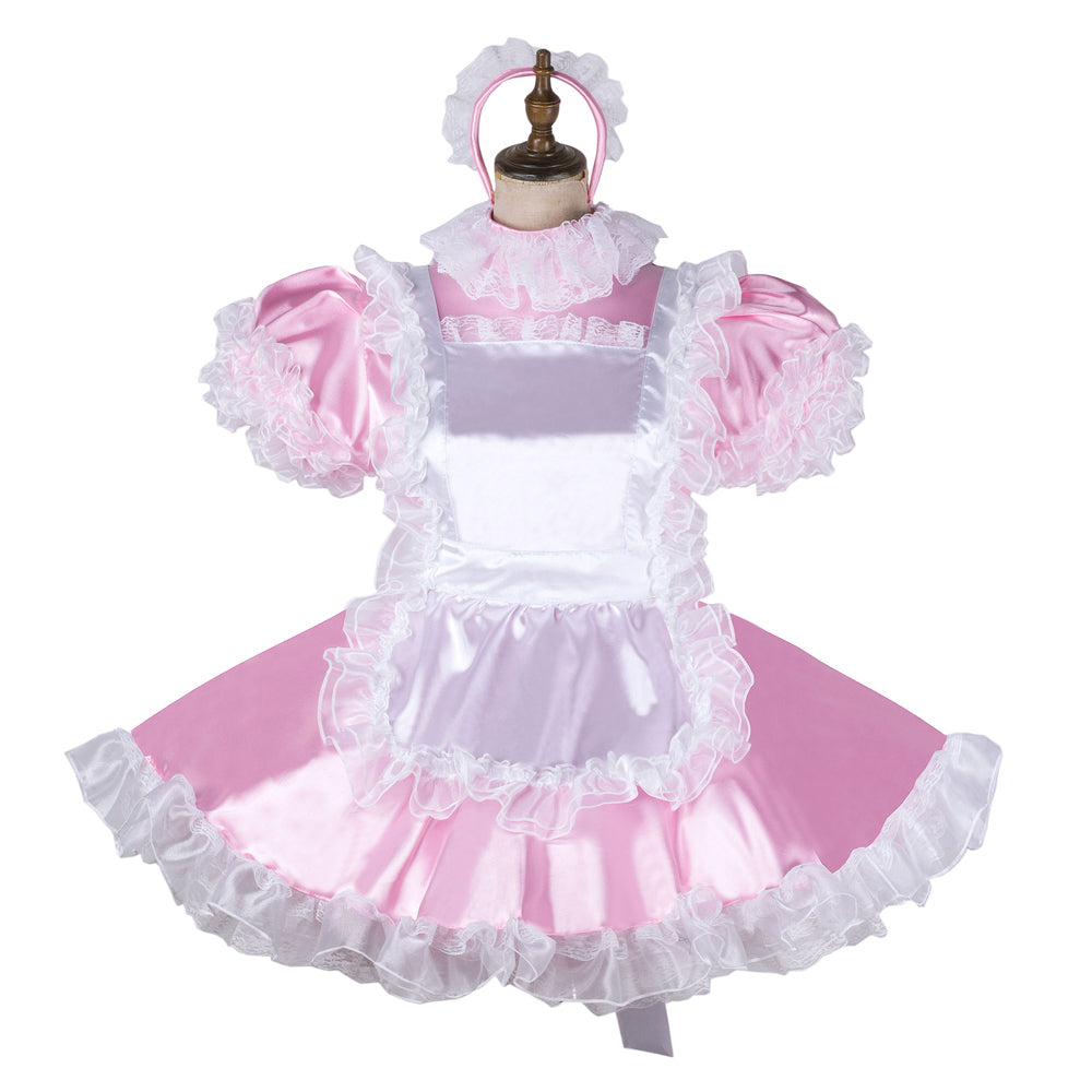 rosa Satin-Kleid G2146