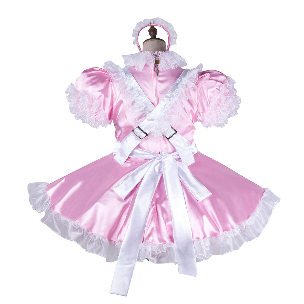 rosa Satin-Kleid G2146