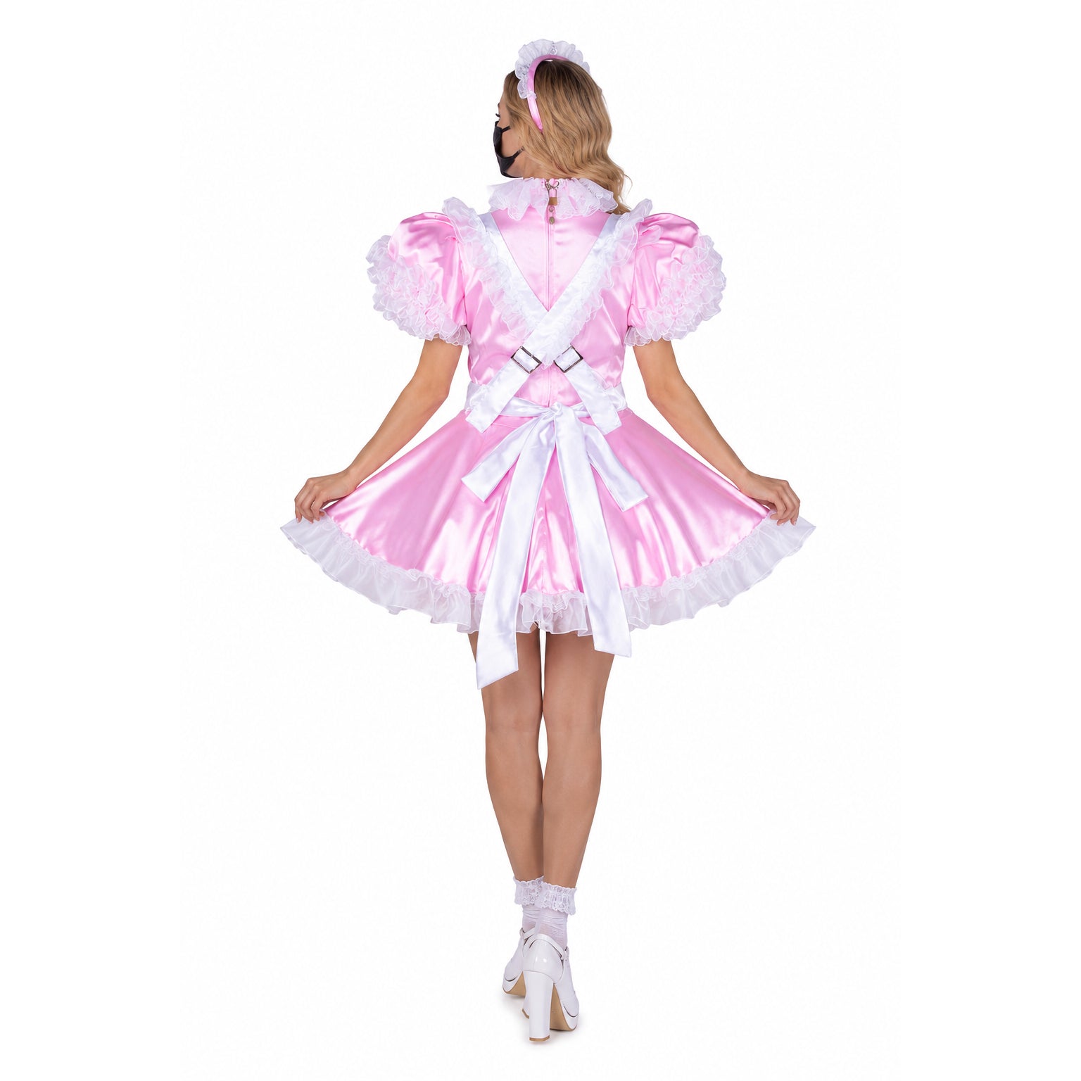 rosa Satin-Kleid G2146