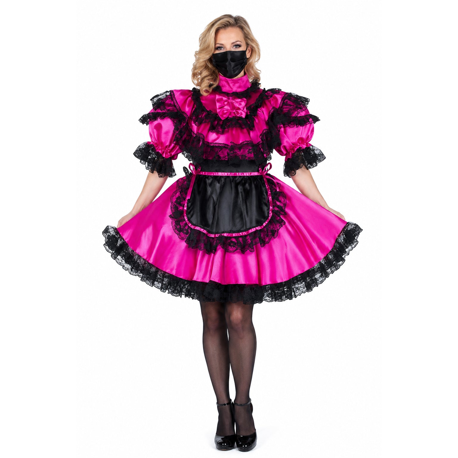 hot pink satin dress G2147