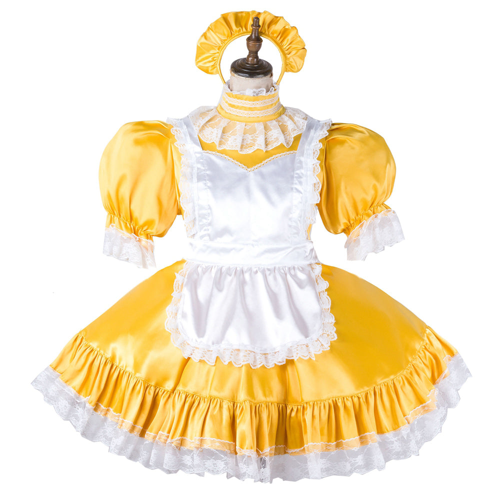 goldenes Satinkleid G2148