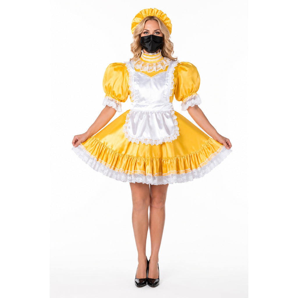 goldenes Satinkleid G2148