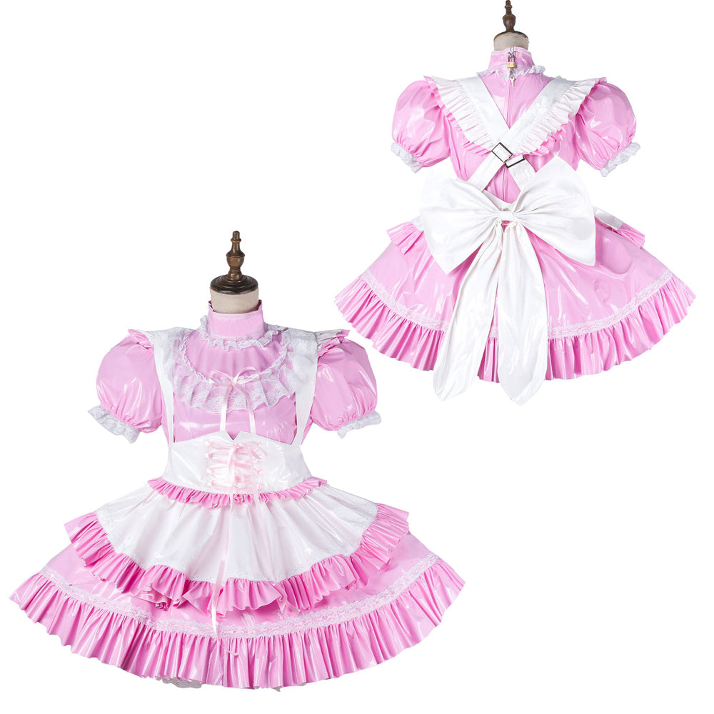 pink thin pvc dress G2149