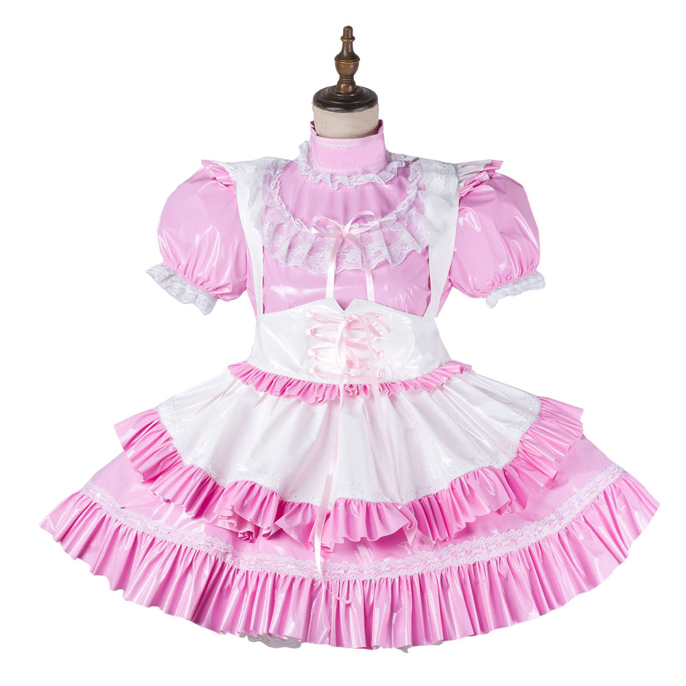 pink thin pvc dress G2149