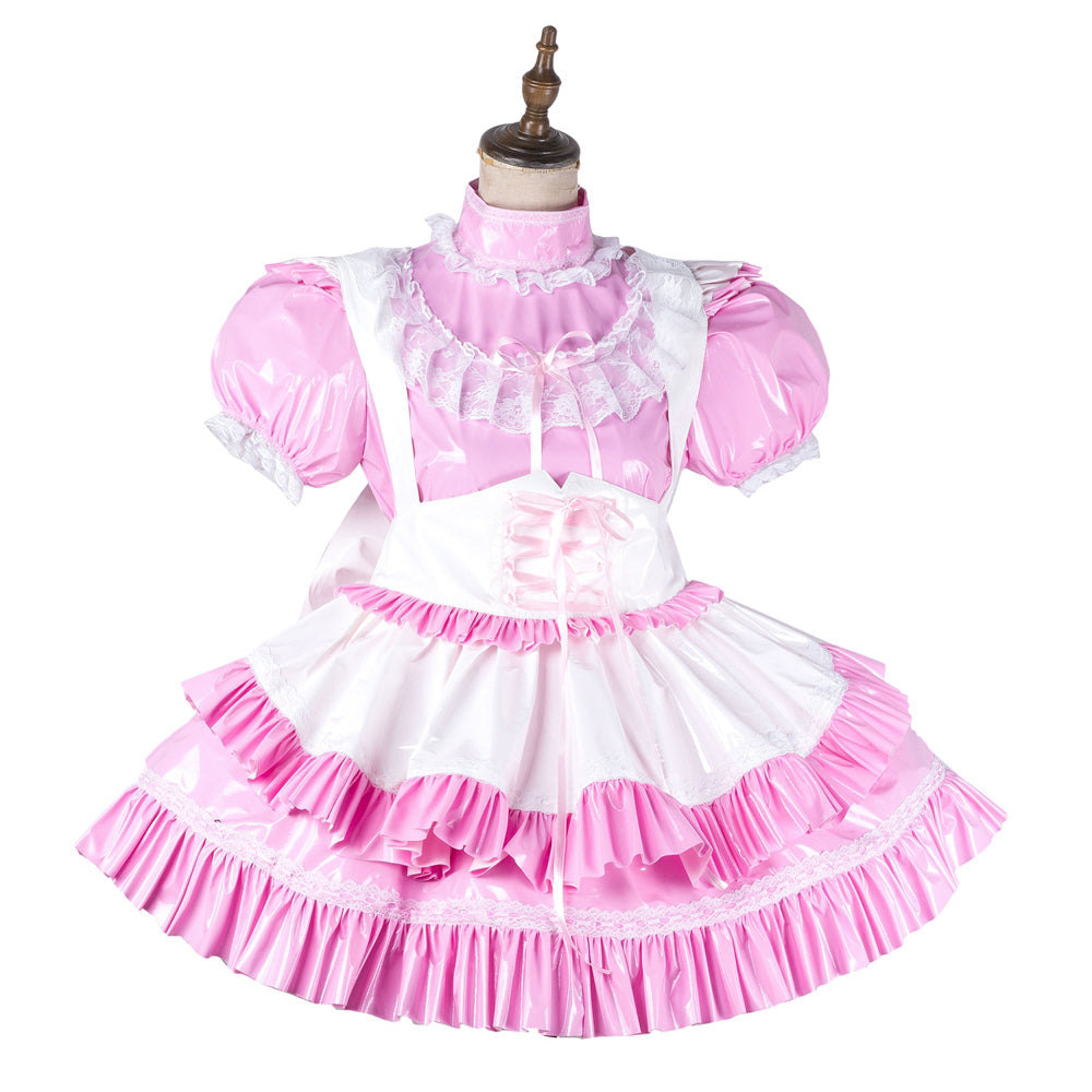 pink thin pvc dress G2149