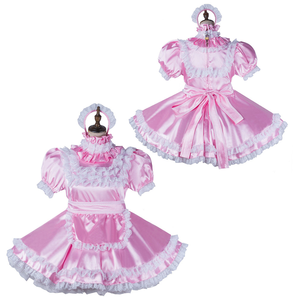 pink satin dress G2150