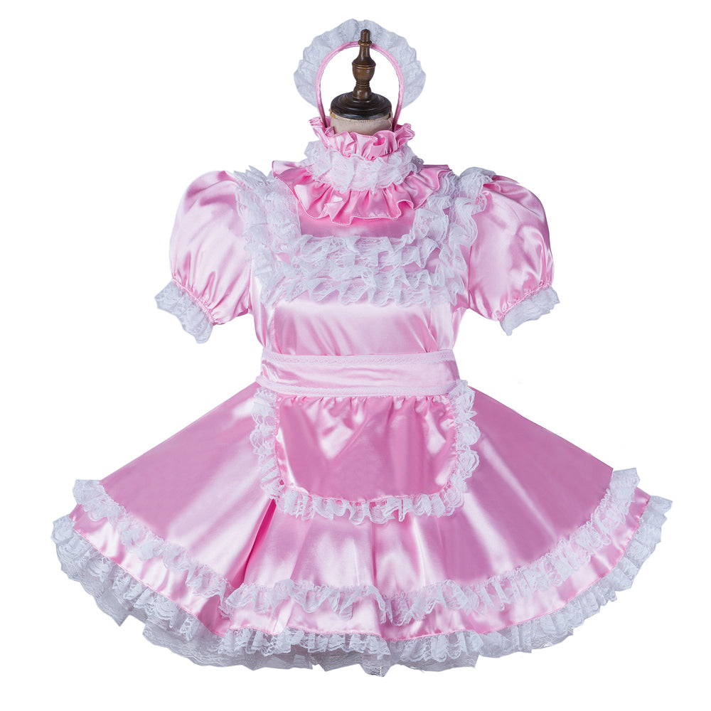 pink satin dress G2150