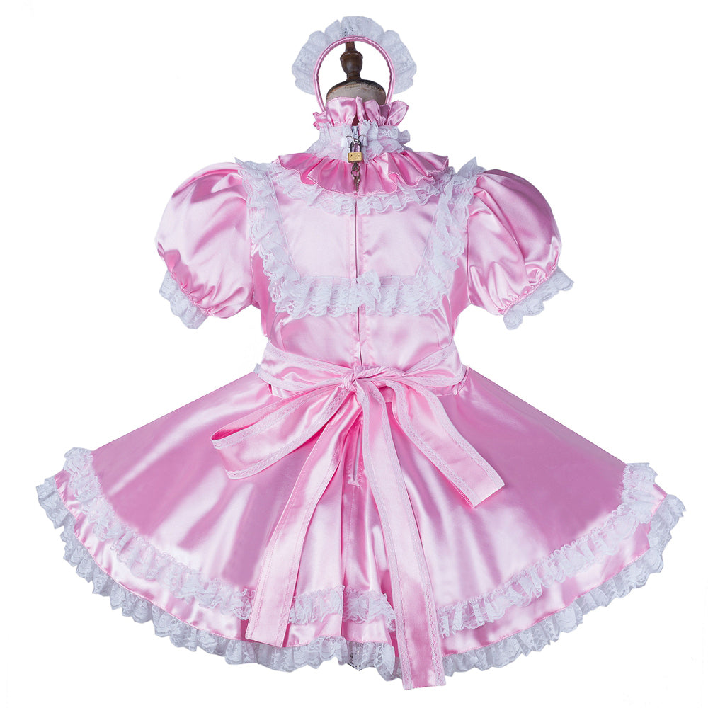 pink satin dress G2150