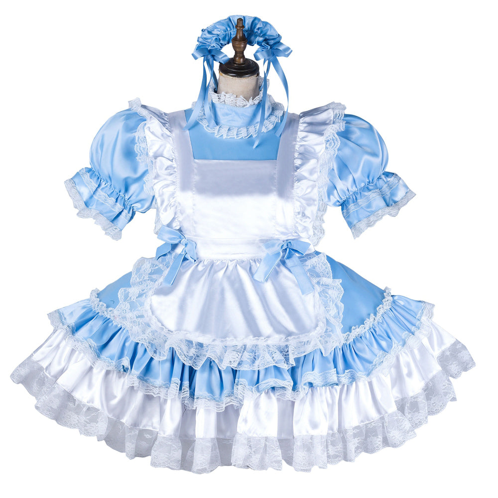 baby blue satin dress G2151