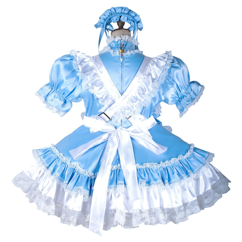 baby blue satin dress G2151