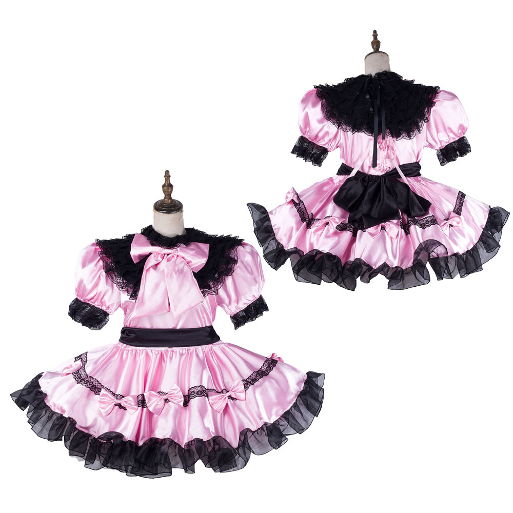 pink satin dress G2152