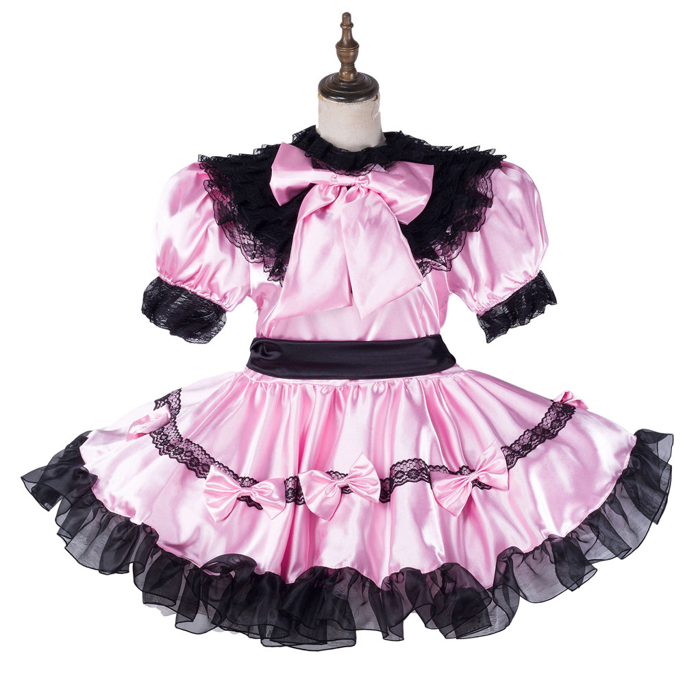 pink satin dress G2152