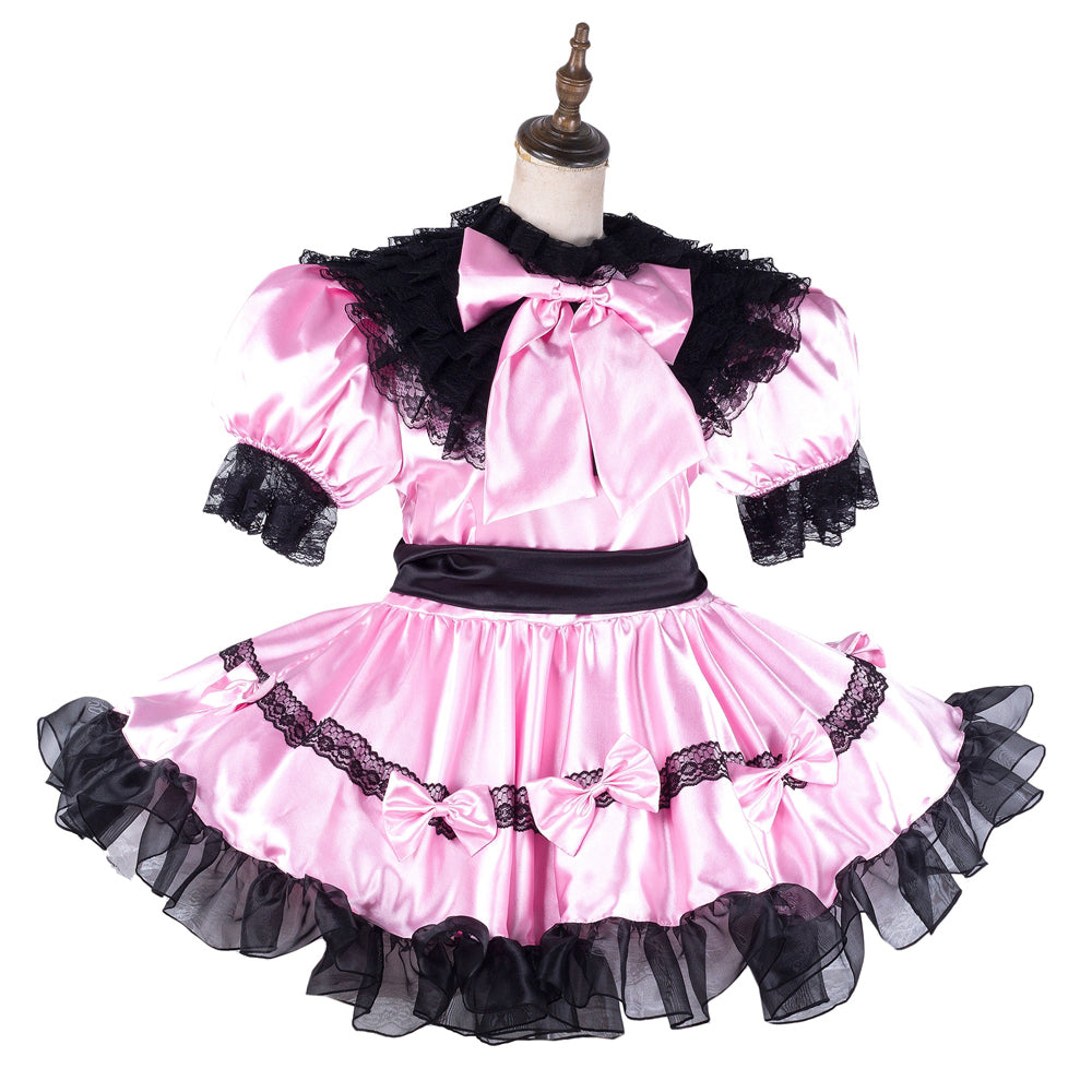 pink satin dress G2152