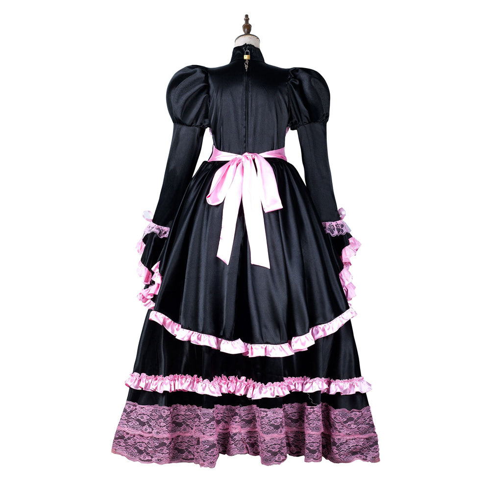 black satin dress G2155