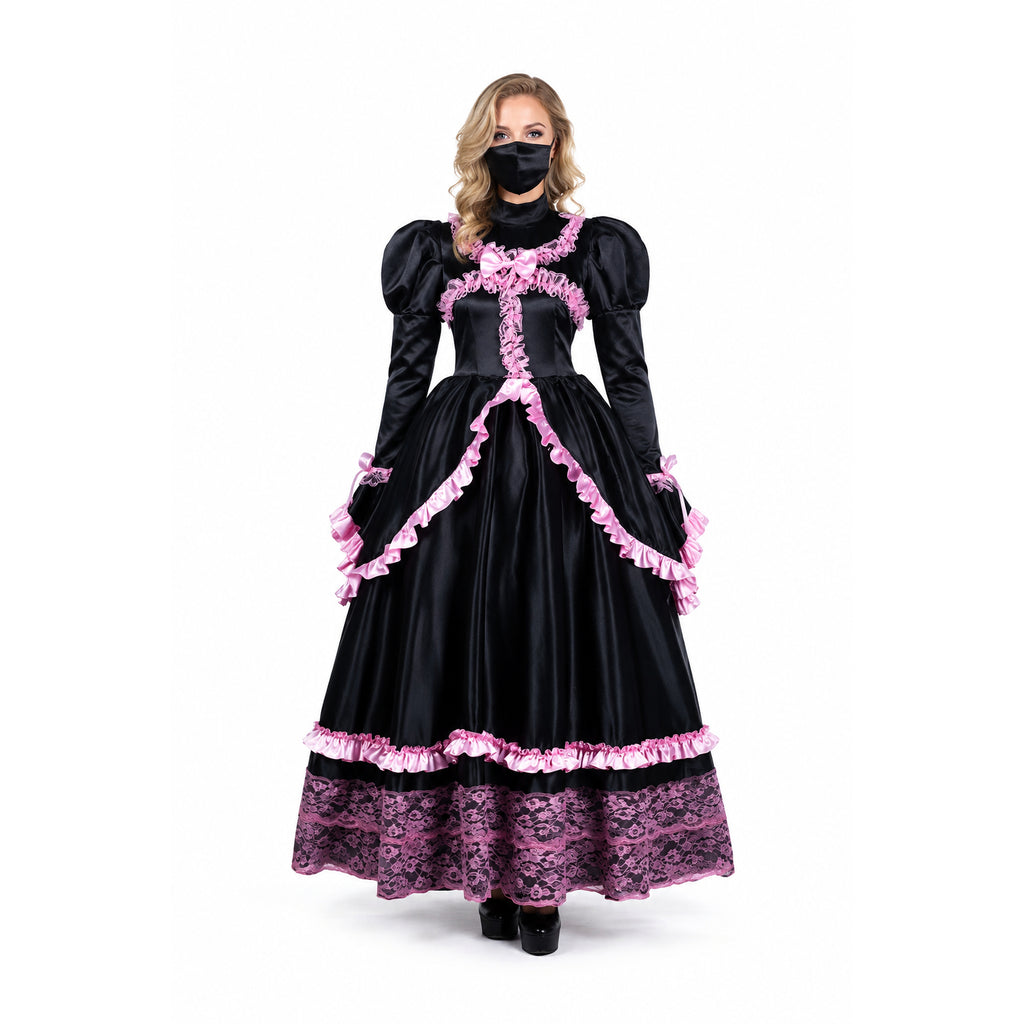 black satin dress G2155