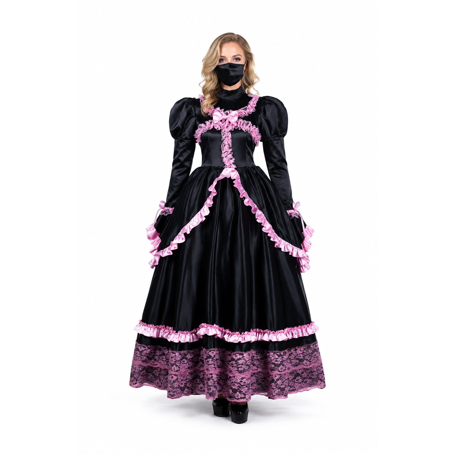 black satin dress G2155