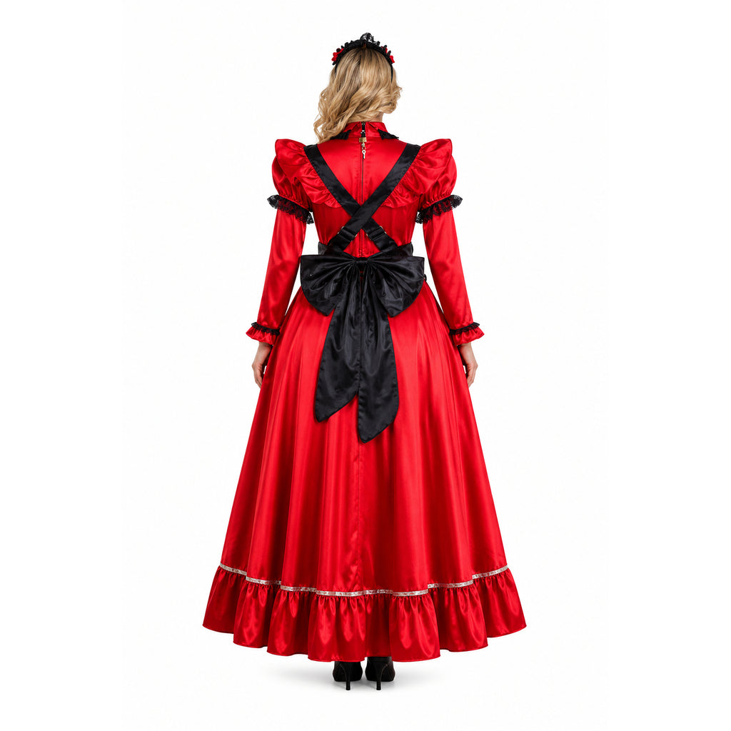 rotes Satinkleid G2156