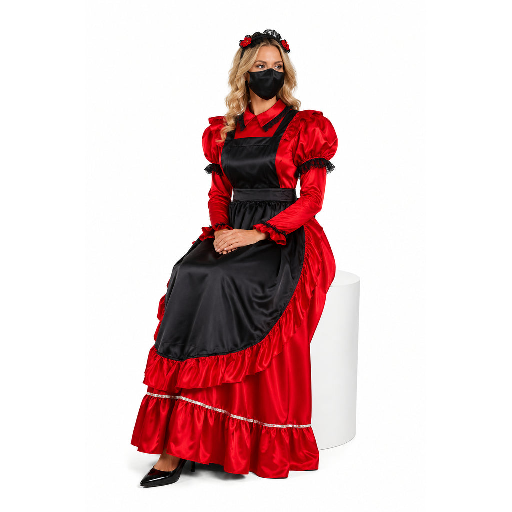 rotes Satinkleid G2156