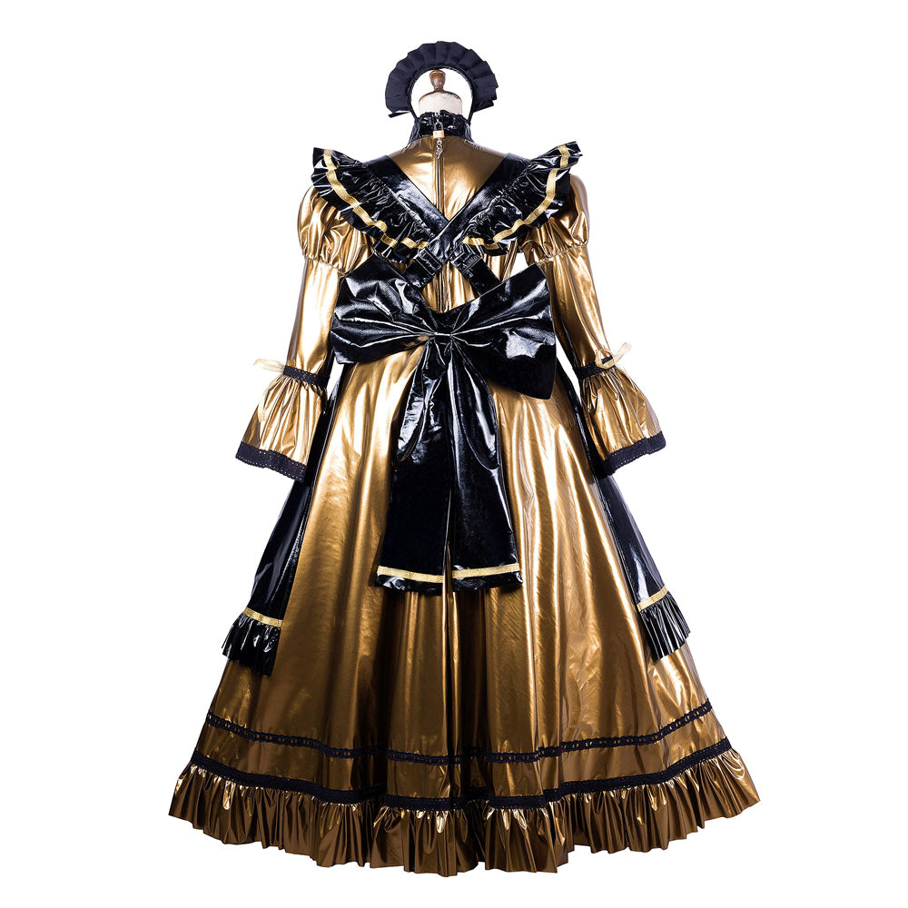 gold dünnes PVC-Kleid G2157