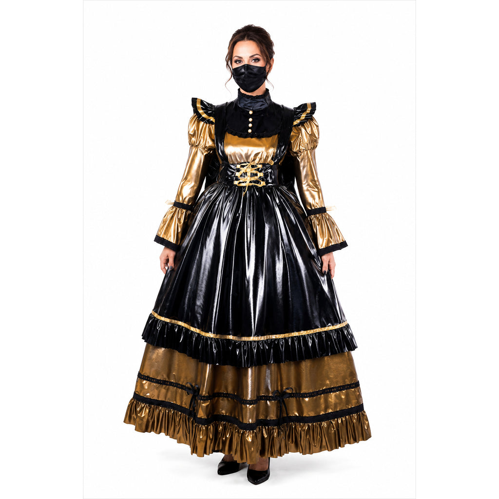 gold dünnes PVC-Kleid G2157