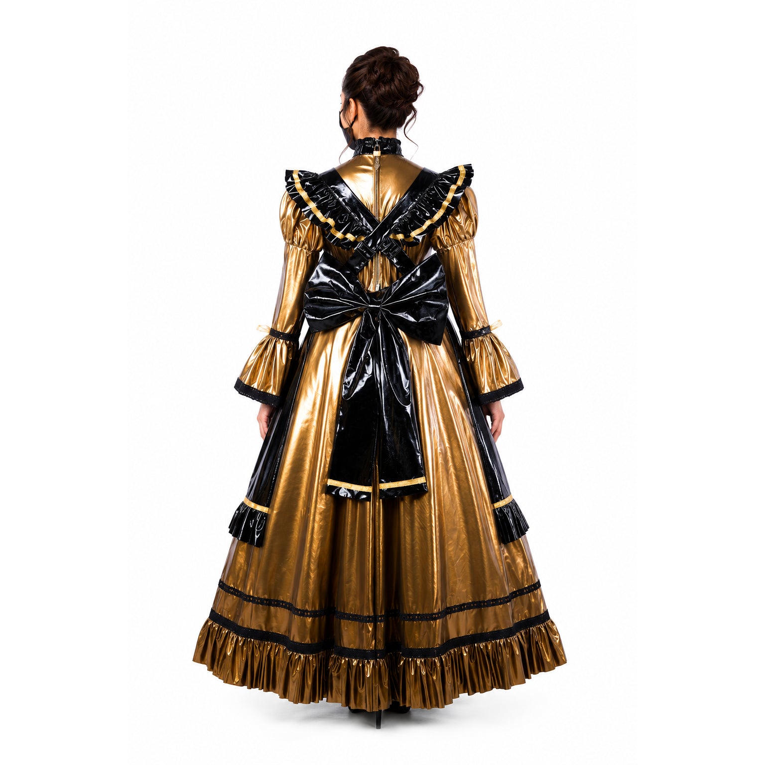 gold dünnes PVC-Kleid G2157
