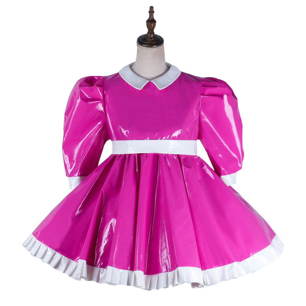 hot pink heavy pvc dress G2160