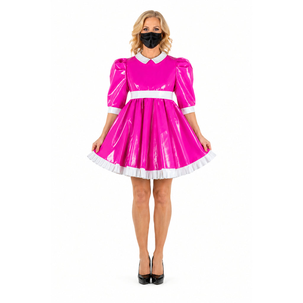 hot pink heavy pvc dress G2160