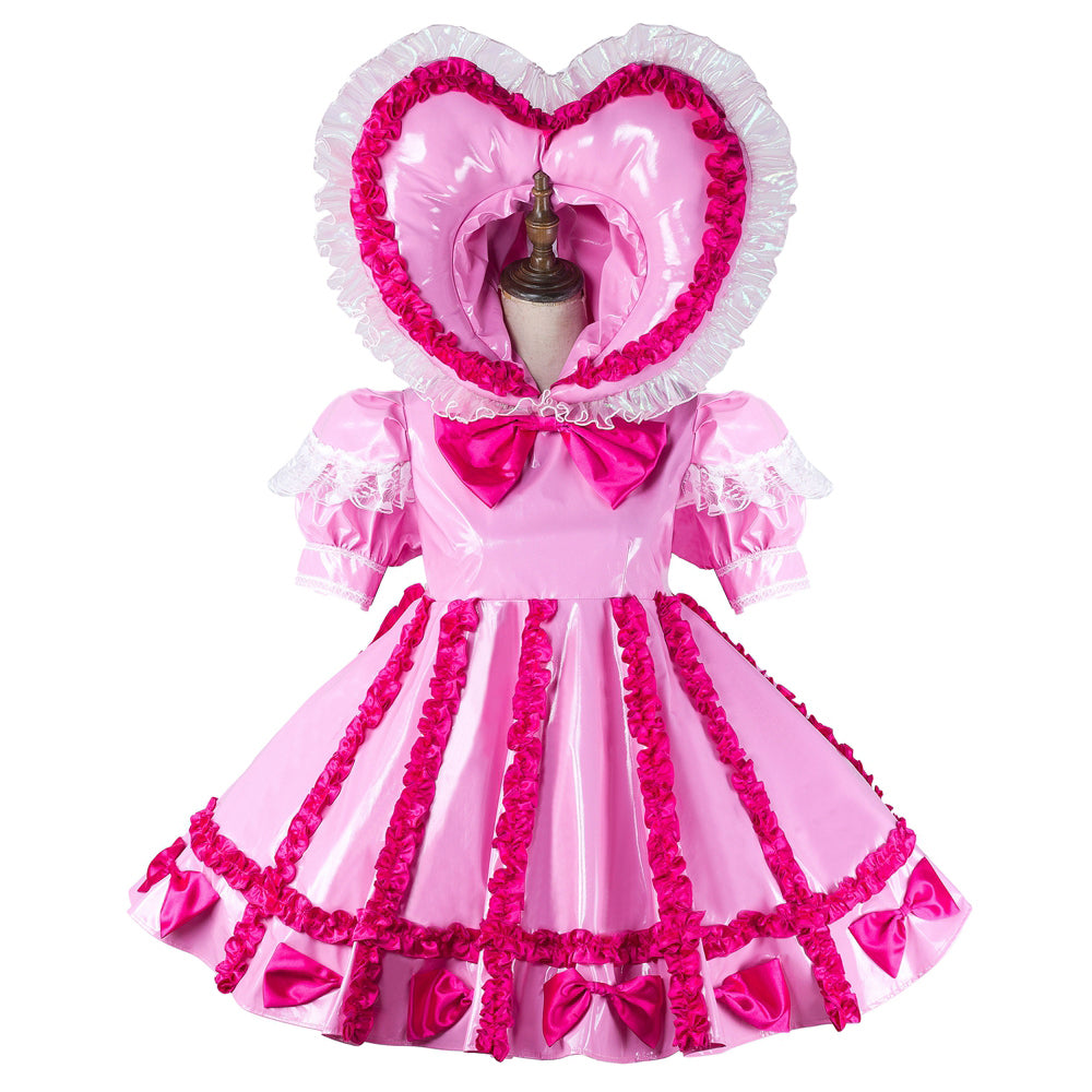 pink thin pvc dress G2161