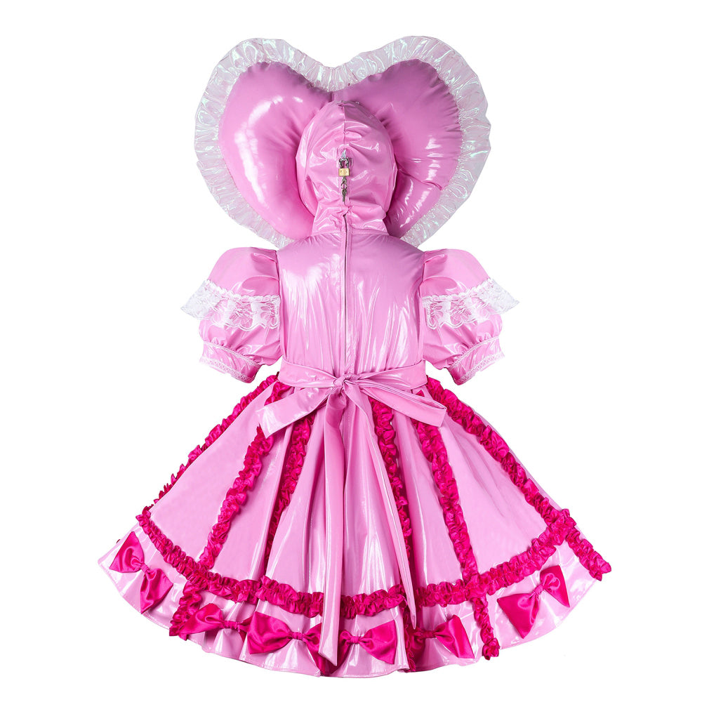 pink thin pvc dress G2161
