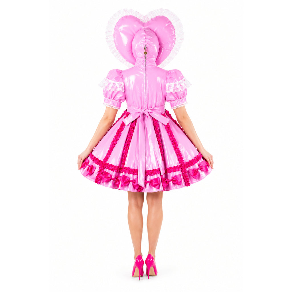 pink thin pvc dress G2161