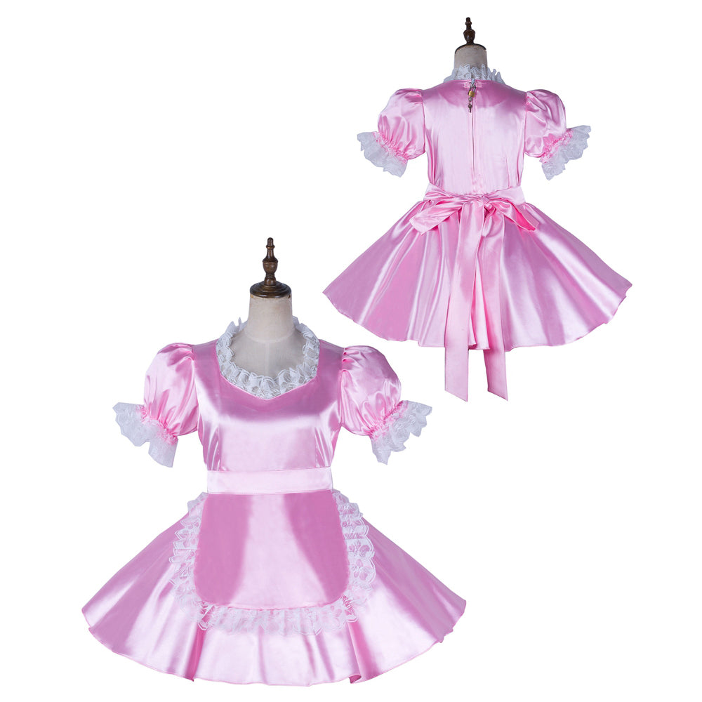 pink satin dress G2167