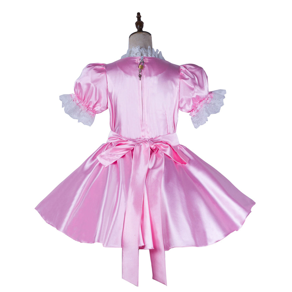 pink satin dress G2167