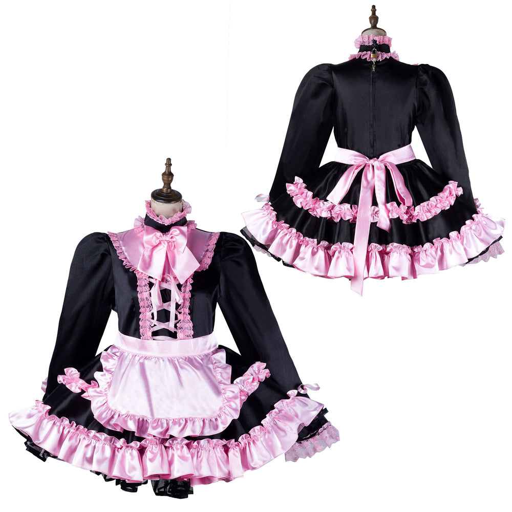black satin dress G2169