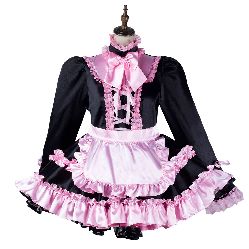 black satin dress G2169