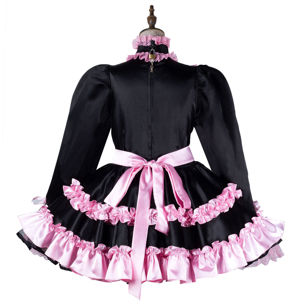 black satin dress G2169