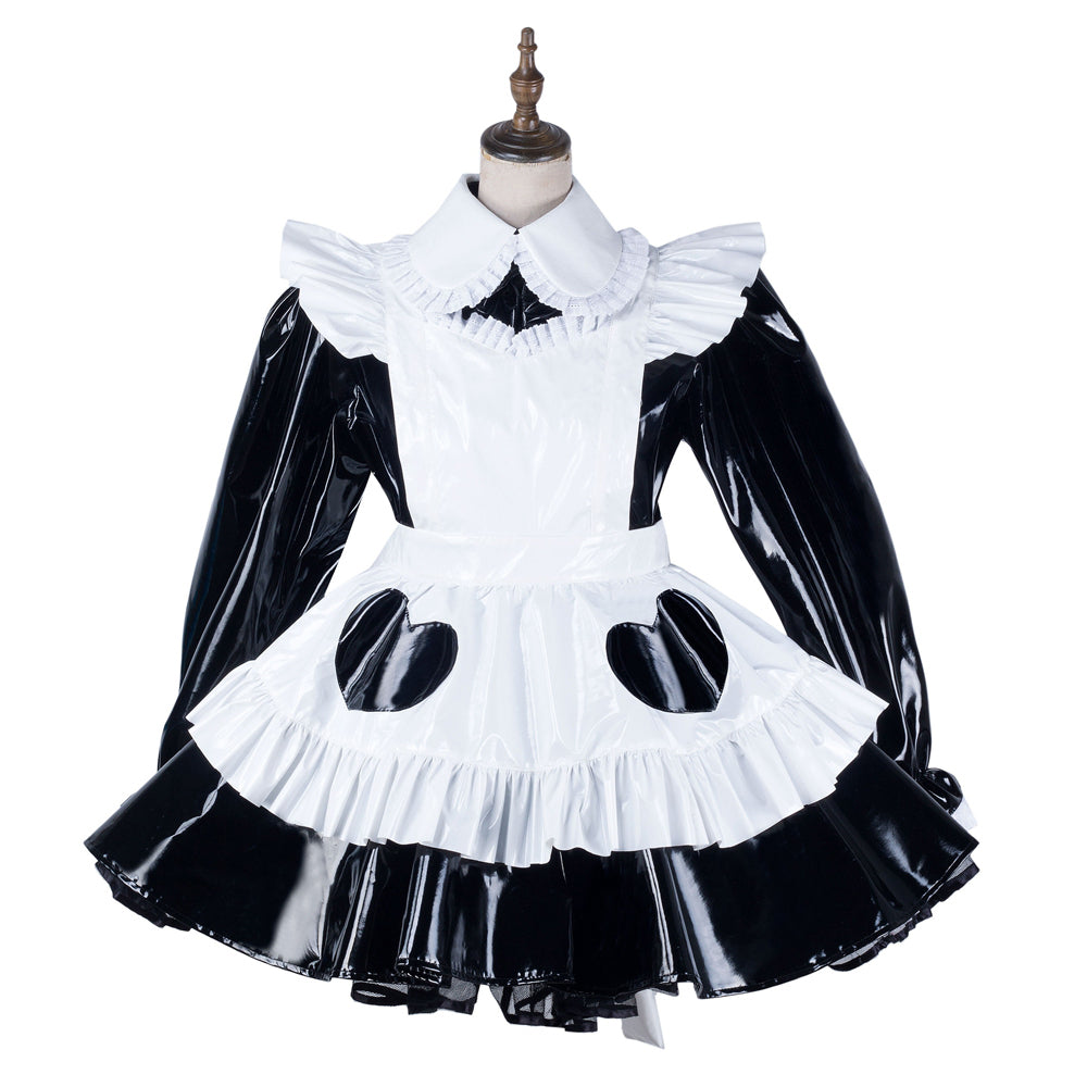 schwarzes schweres PVC-Kleid G2170